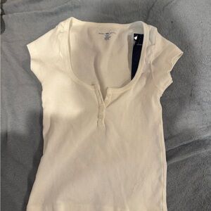 Brandy Melville Cream Short Sleeve Top